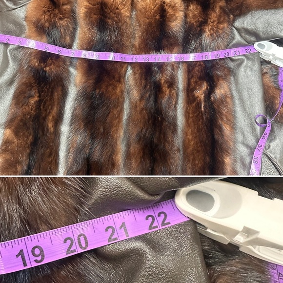 Genuine Mink & Leather Vintage Car Coat - Picture 8 of 9